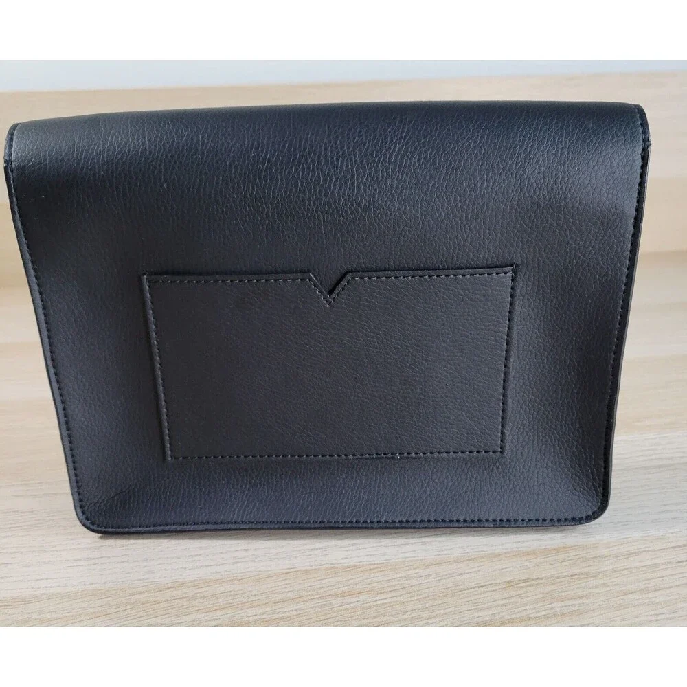 Von Holzhausen Black Magnetic Clutch Wallet Pouch Vegan Leather Hand Held Purse
